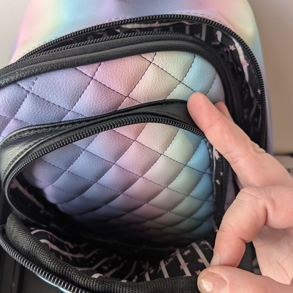 Luv Betsey by Betsey Johnson Mini Backpack Quilted Rainbow Betsey Johnson Bag - Picture 11 of 14